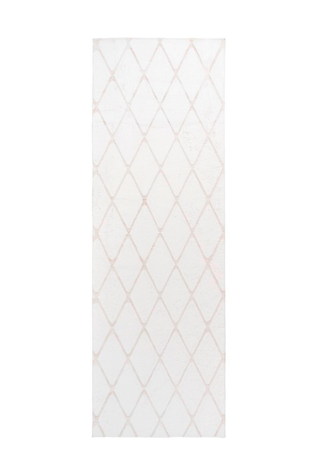 Teppich Creme, Weiß Vivica 225, BxL: 80x250 cm - Creme/Weiß, KONVENTIONELL, Textil (80/250cm)