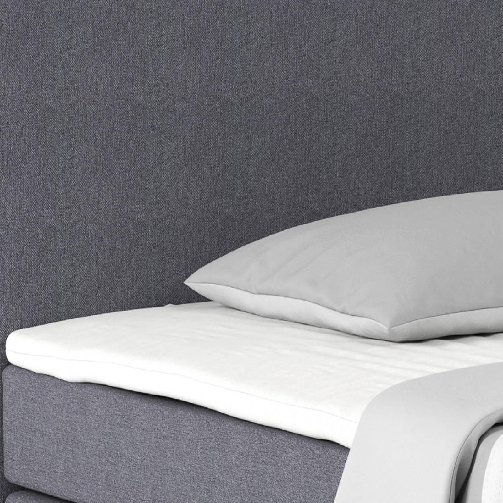 Posteľ Boxspring NERO PL: 140/200 cm, tmavosivá - chrómová/tmavosivá, Konventionell, kov/textil (140/200cm)