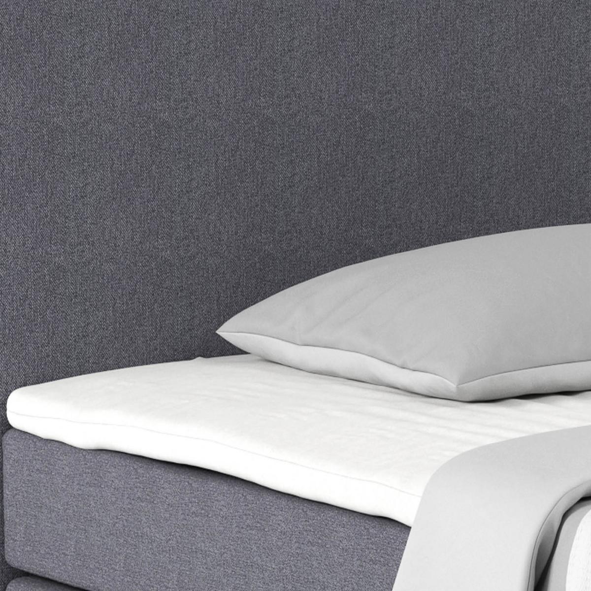 Postel Boxspring NERO PL: 140/200 cm, tmavě šedá - tmavě šedá/barvy chromu, Konvenční, kov/textil (140/200cm)
