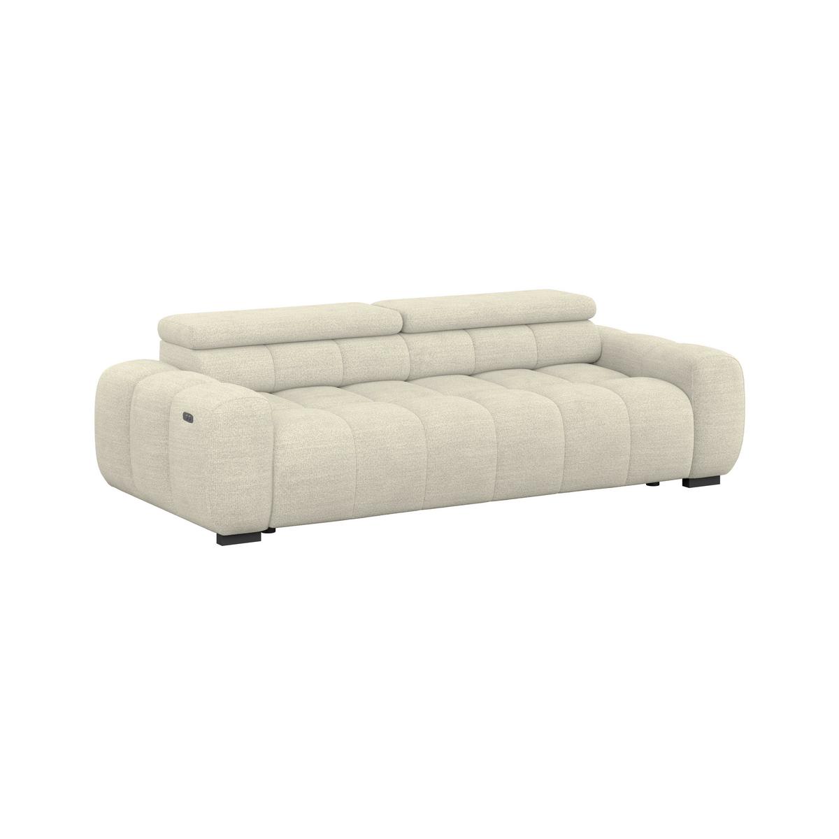 Bigsofa Bull Webstoff creme, B: 248 cm - Creme/Schwarz, Design, Textil (248/77-97/108cm) - Luca Bessoni