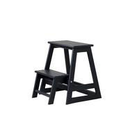 Trritthocker Skala, schwarz 45,5x49x38,5 cm - Schwarz, Natur, Holz (45,5/49/38,5cm) - Gardenson