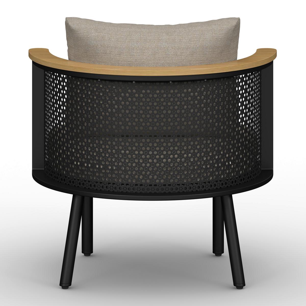 JEDÁLENSKÁ TERASOVÁ SÚPRAVA LISSA - čierna/farba hrušky, Modern, kov/textil - Bessagi Garden