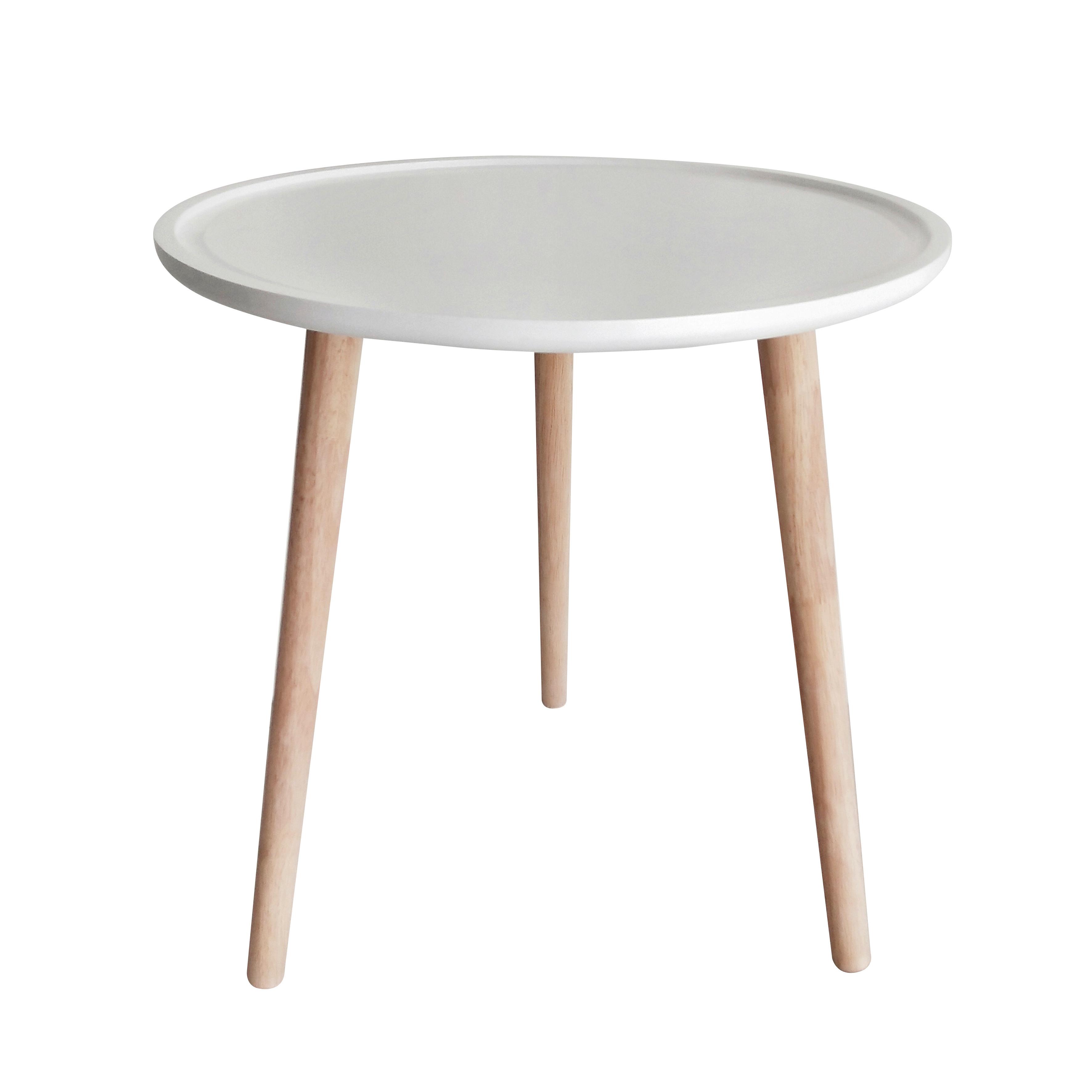 Odkládací Stolek Mailo -Sb- - bílá/přírodní barvy, Moderní, dřevo/kompozitní dřevo (48/48cm) - Modern Living