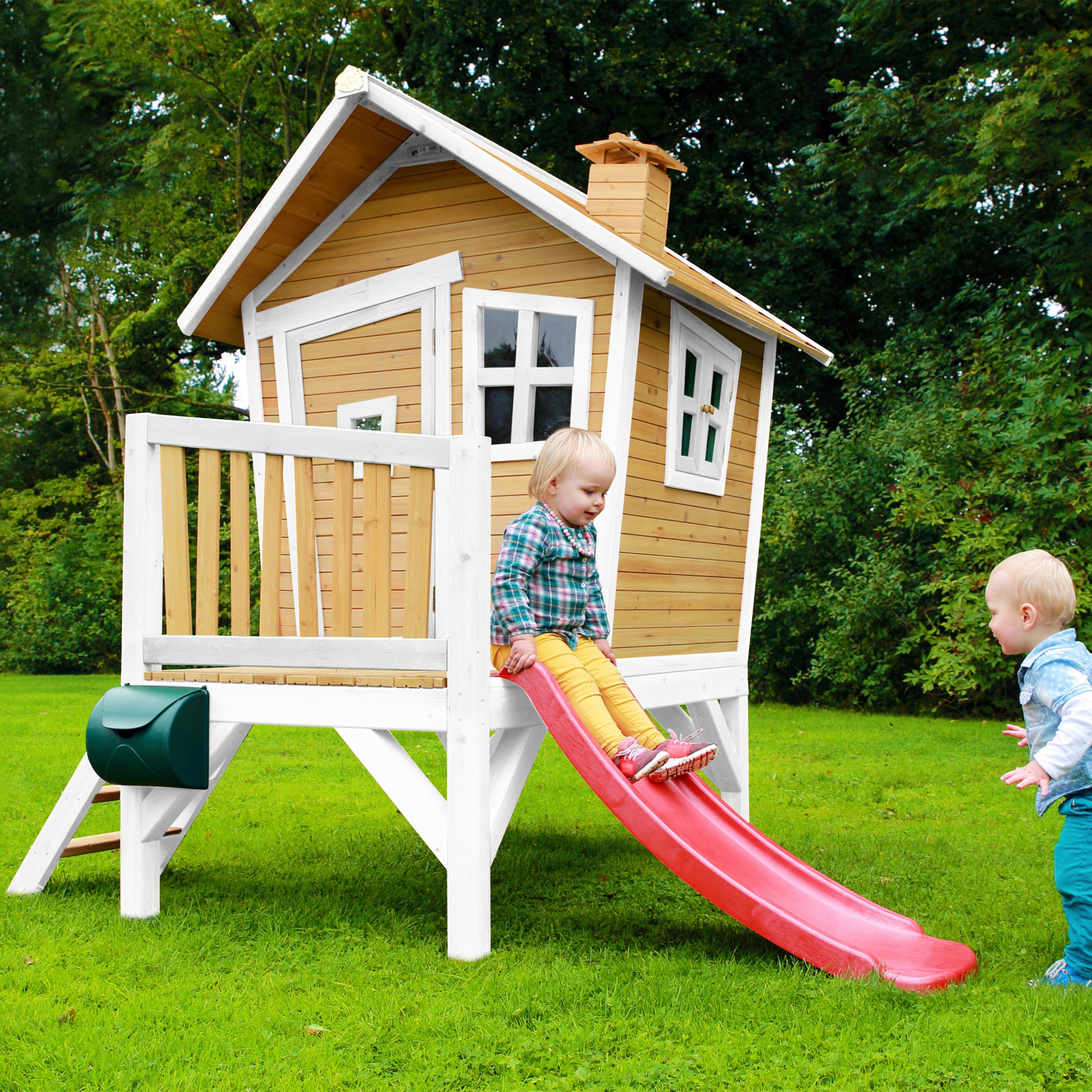 Spielhaus A030.045.21 - Rot/Braun, KONVENTIONELL, Holz/Kunststoff (264/203/177cm) - Ambia Garden