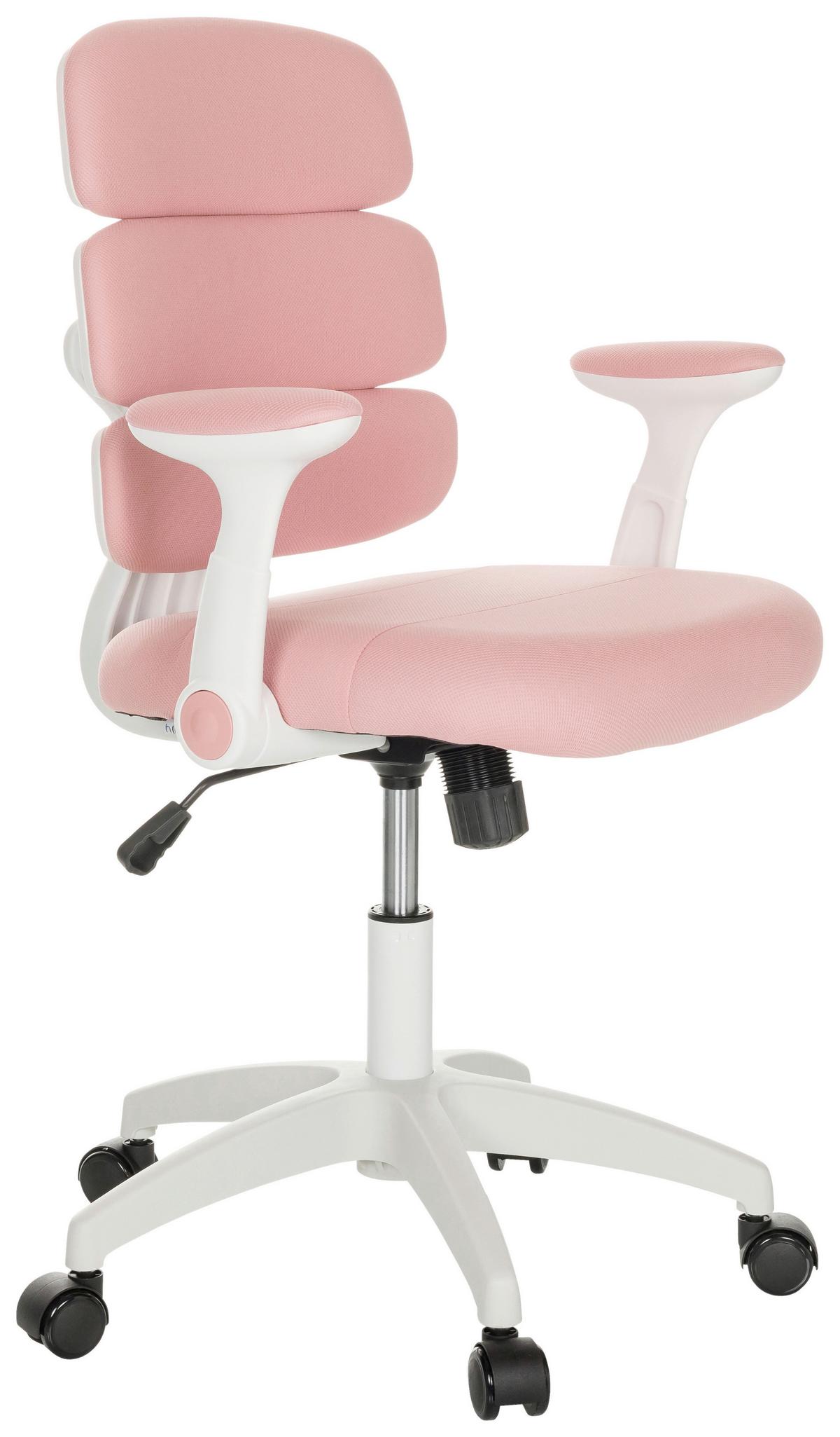 Jugenddrehstuhl Kid Ergolino W - Rosa/Weiß, Basics, Kunststoff/Textil (62/86-97/62cm) - MID.YOU