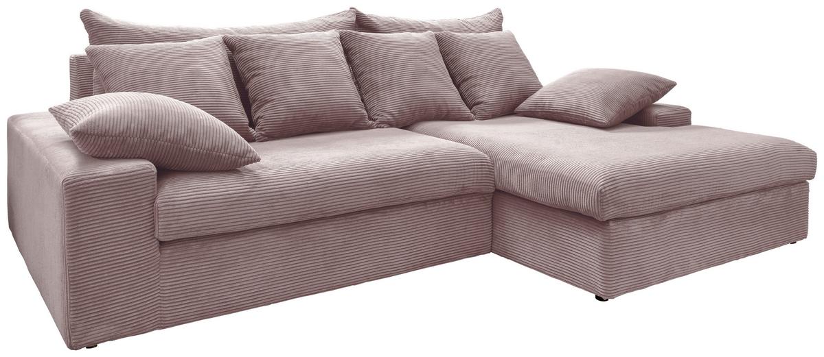 Ecksofa Avellino Rosa S: 278/200 cm - Schwarz/Rosa, MODERN, Textil (278/200cm) - Livetastic