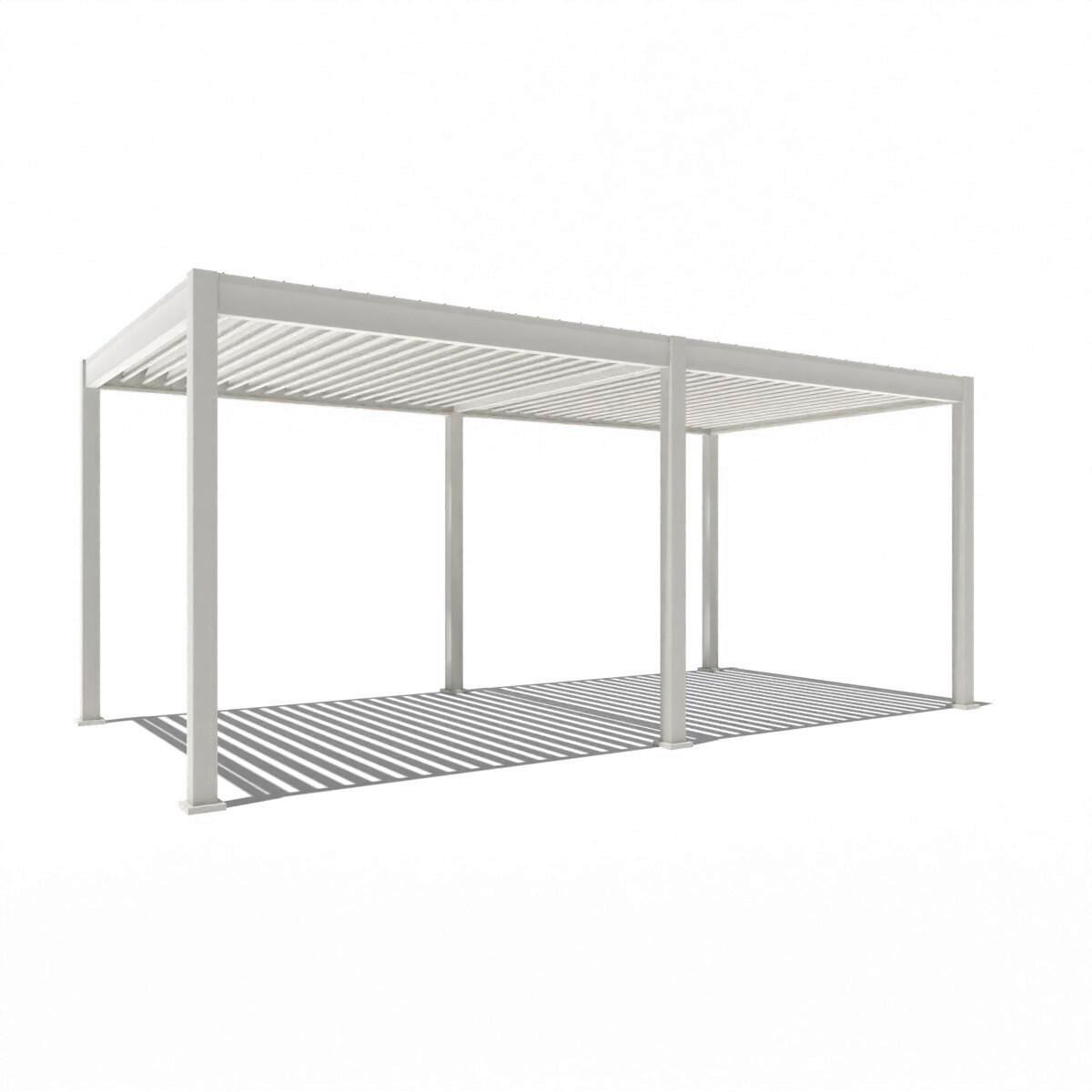 Pergola Deluxe 600x300cm Wetterfest, Elektrisch - Weiß, Basics, Metall (600/255/300cm) - Gardenson