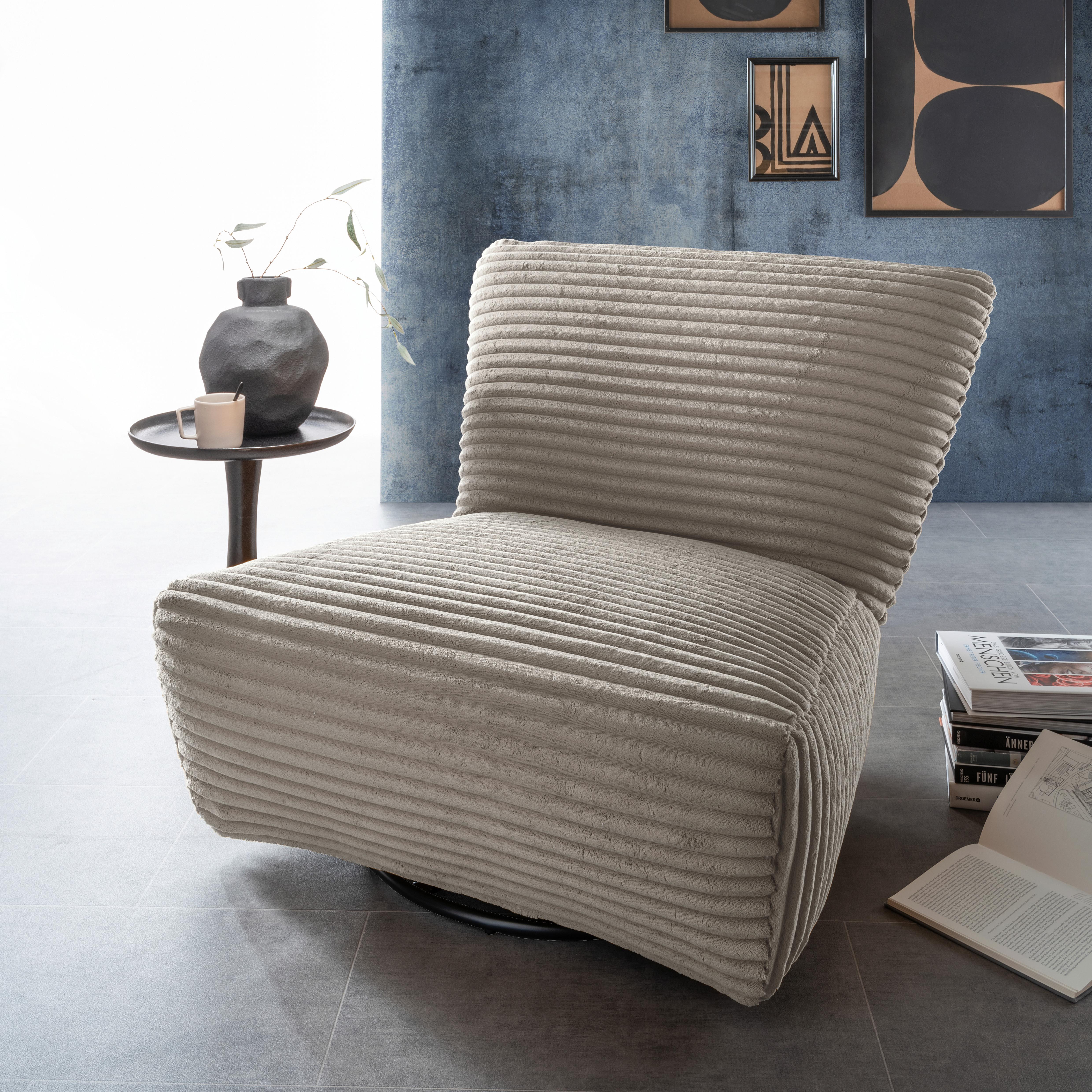 Xxl-sessel Cremallo Cappuccino 360° Drehbar, B: 95 Cm - Schwarz/Cappuccino, Trend, Textil (95/77/94cm) - Livetastic