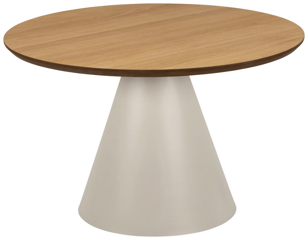 KONFERENČNÍ STOLEK SOLI - šedá/barvy dubu, Design, kov/kompozitní dřevo (65/43cm)