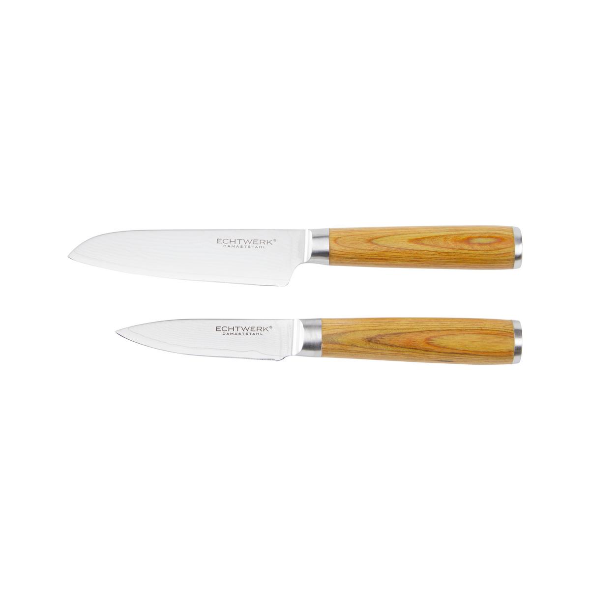 Messerset Aleyna 2 Tlg. Crv-Stahl Klinge Ca. 19,7 Cm - Silberfarben/Braun, MODERN, Metall - Echtwerk