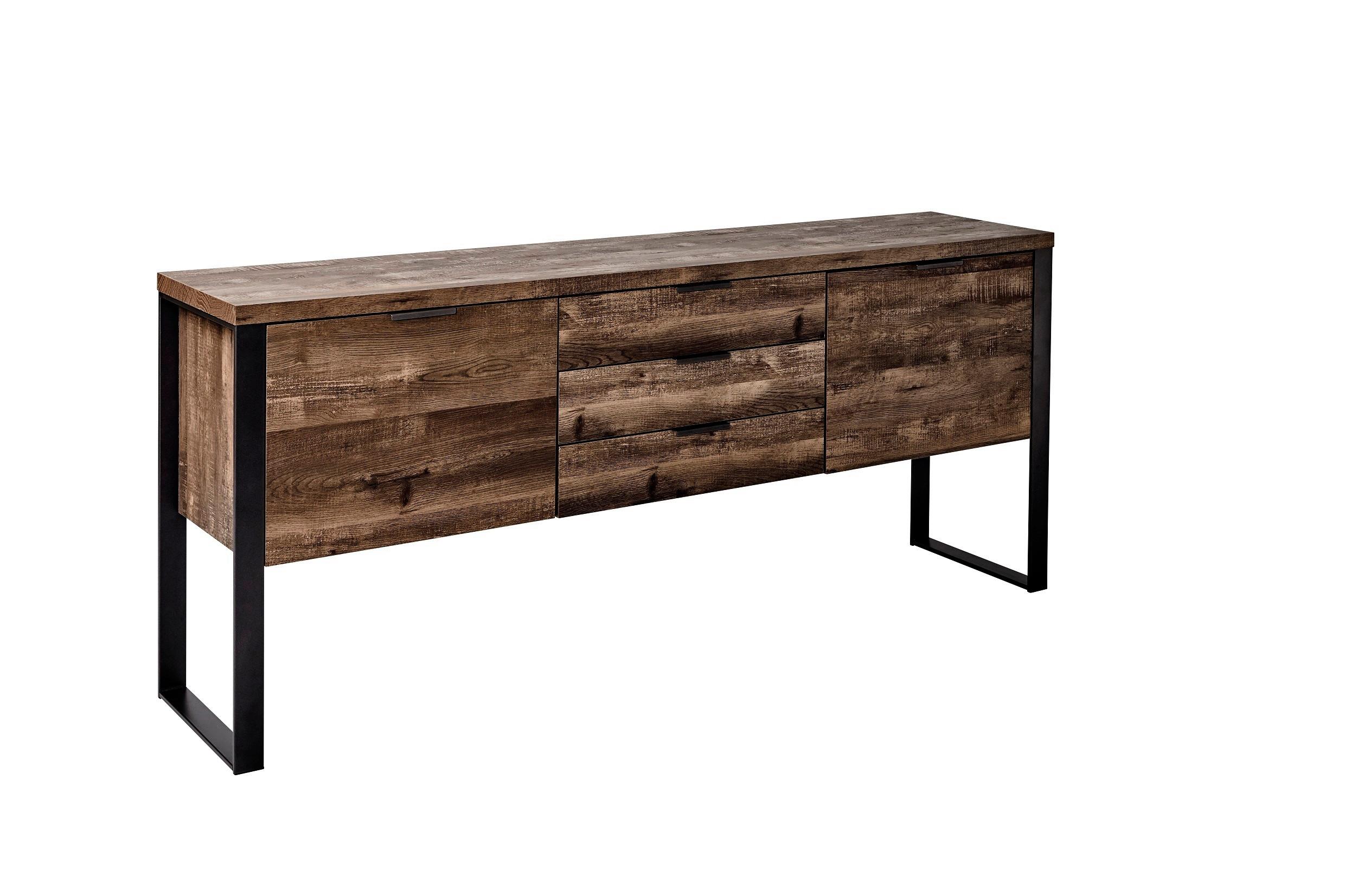 Sideboard Loop SB 180 Ecihefarben/Schwarz B: 180 cm - Eichefarben/Anthrazit, Design, Holzwerkstoff/Metall (180/76,2/39,5cm)