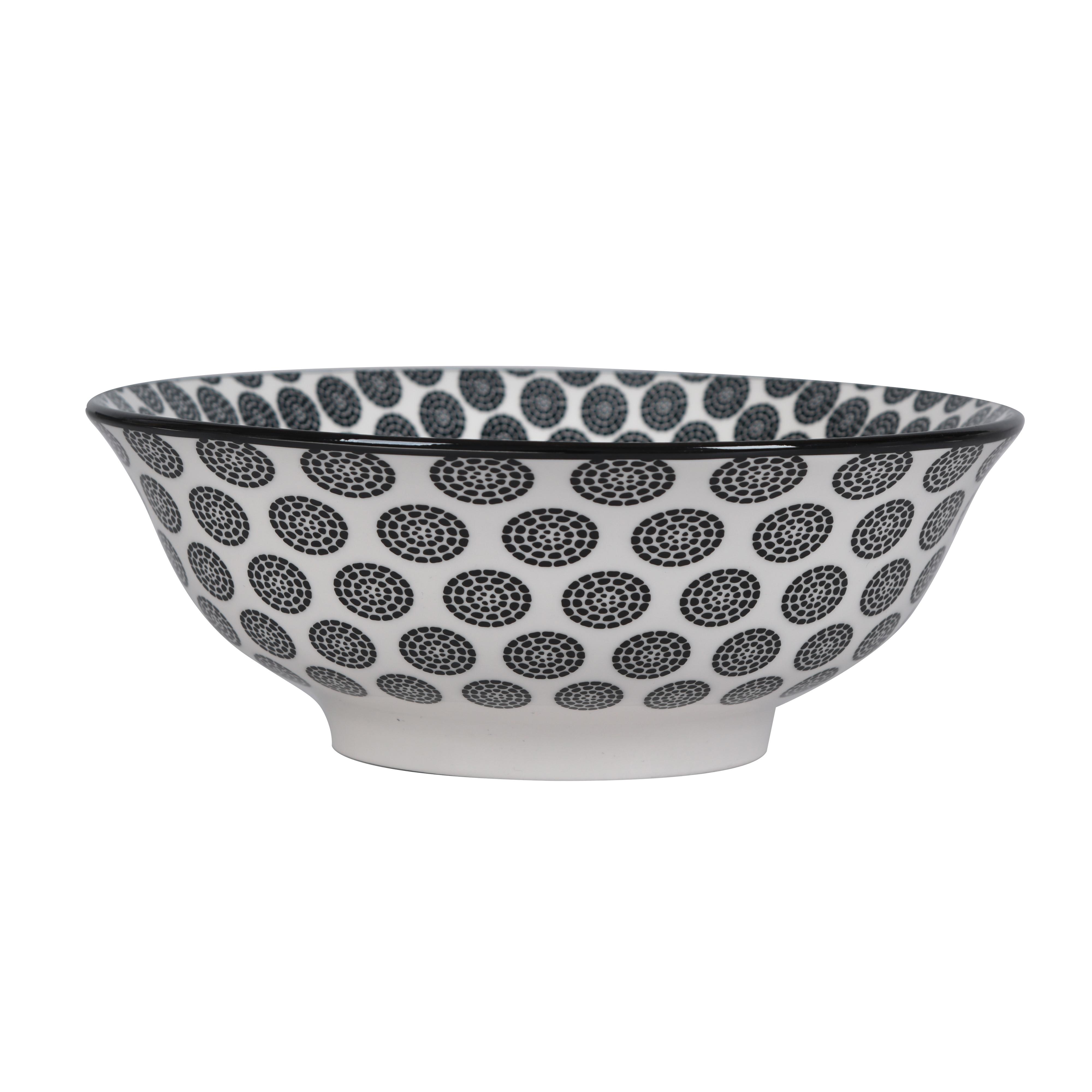 Hlboký tanier SHIVA - čierna/biela, Lifestyle, keramika (21/7,8cm) - Mömax