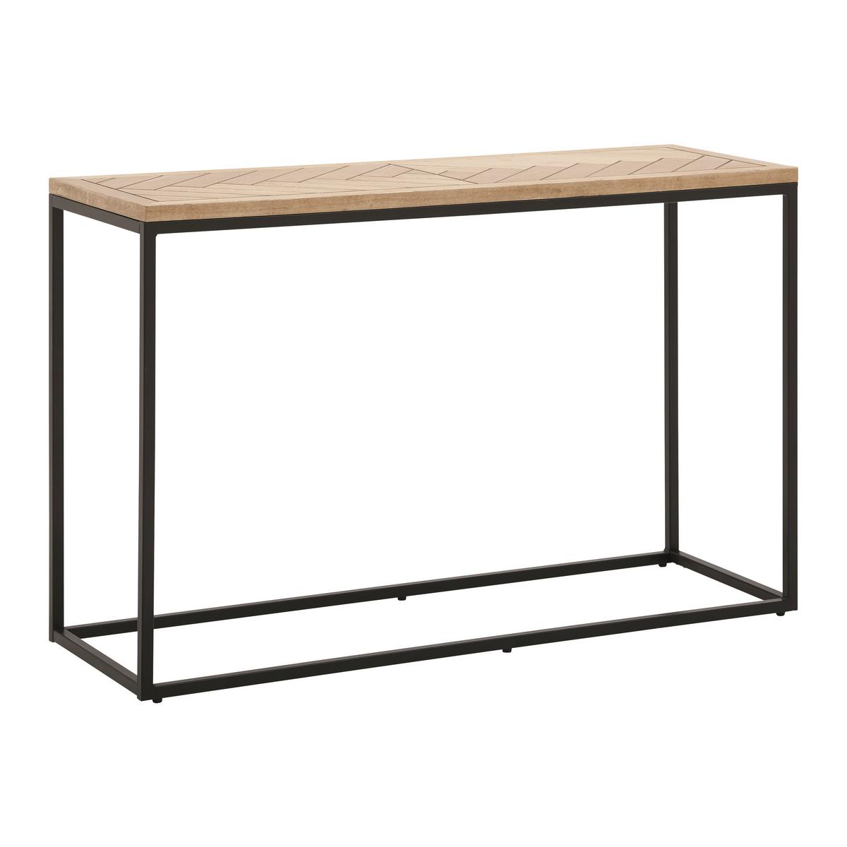 Konzolový stolek CATALINA barvy dubu - černá/barvy dubu, Moderní, kov/dřevo (120/40/76cm) - Livetastic