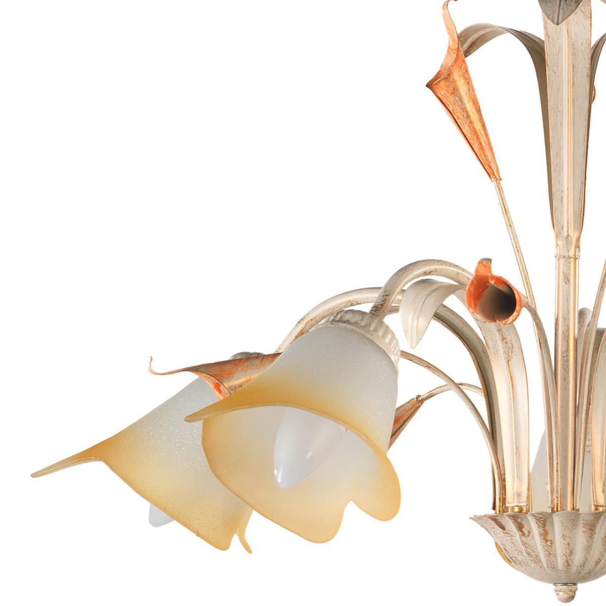 Kronleuchter 4722/5 - Weiß, Natur, Glas/Metall (70/100cm)