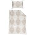 Satin Bettwäsche 140x200 cm Sigrid Beige Ornament - Beige, ROMANTIK / LANDHAUS, Textil - James Wood