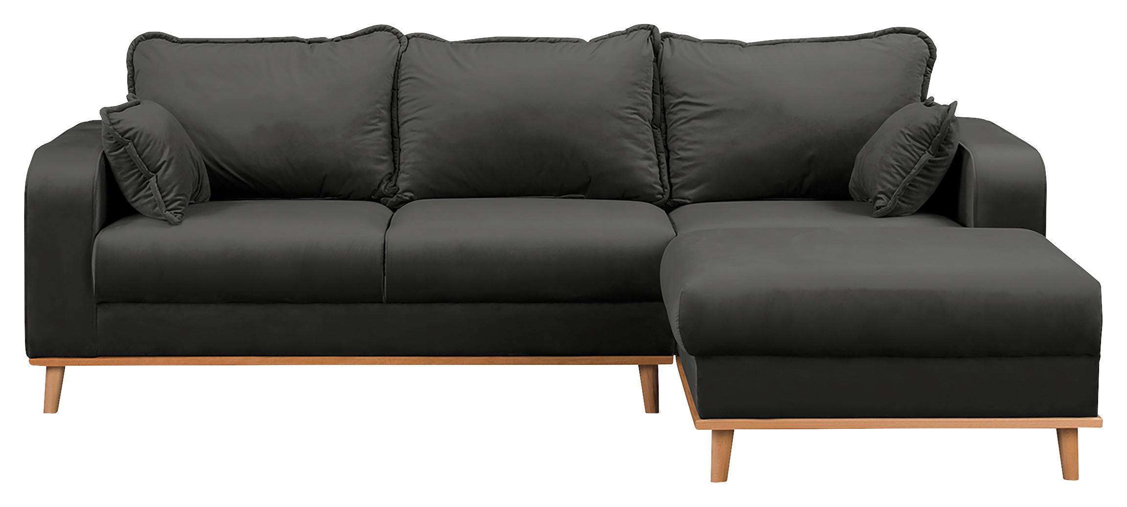 Ecksofa Beata Dunkelgrau S: 230x150 cm - Wengefarben/Dunkelgrau, Design, Textil (230/150cm) - Livetastic