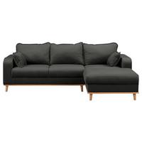 Ecksofa Beata Dunkelgrau S: 230x150 cm - Wengefarben/Dunkelgrau, Design, Textil (230/150cm) - Livetastic