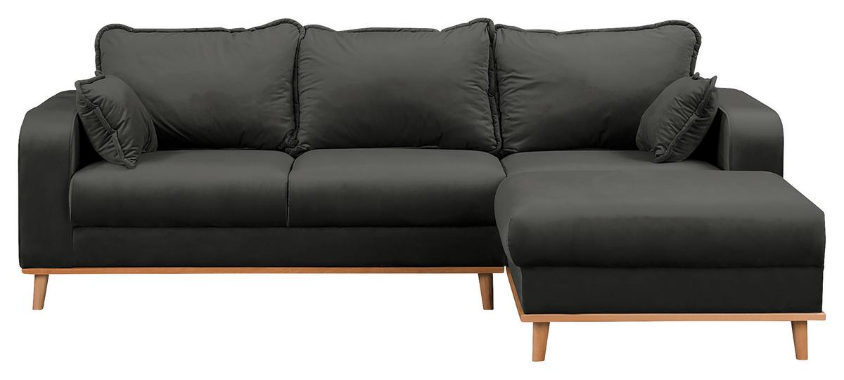 Ecksofa Beata Dunkelgrau S: 230x150 cm - Wengefarben/Dunkelgrau, Design, Textil (230/150cm) - Livetastic