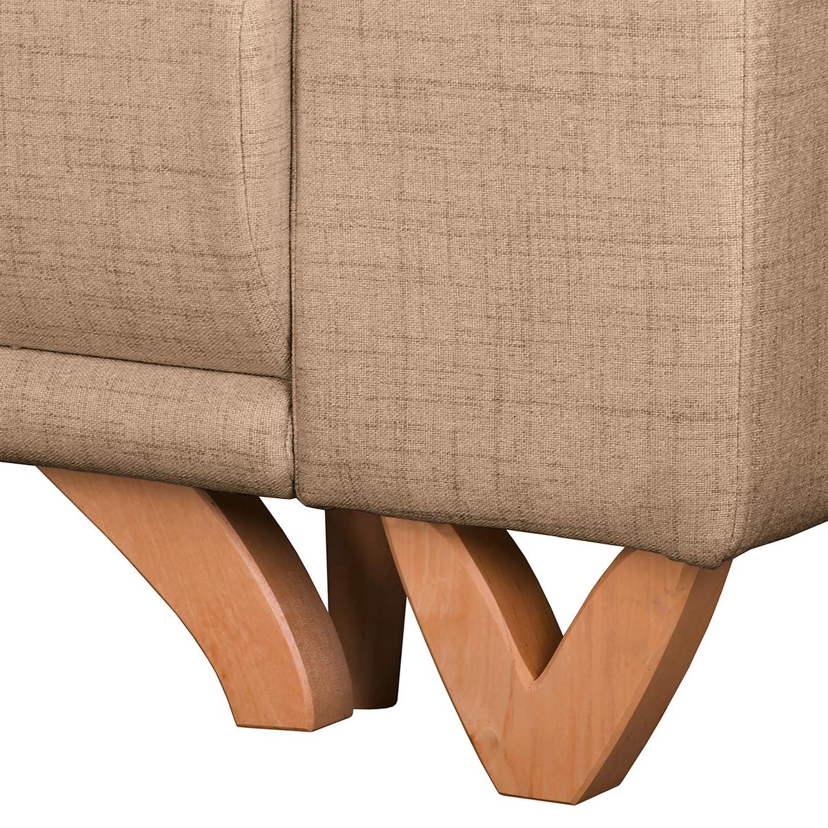 Ecksofa Bella Beige S: 257x174 cm - Wengefarben/Beige, Design, Textil (257/174cm) - Livetastic