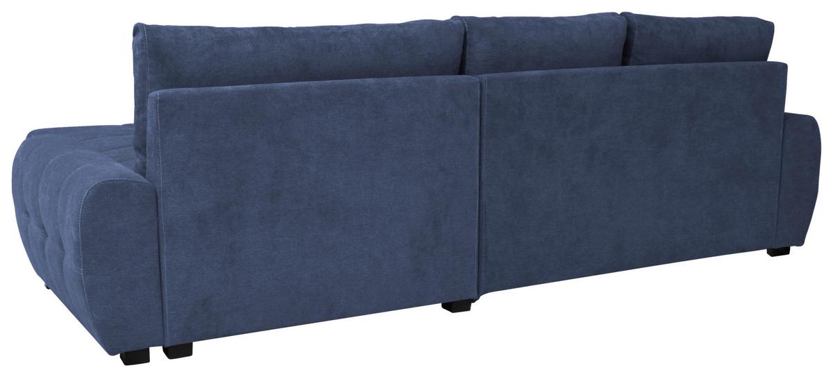 Rohová sedačka SOLAR, obojstranná, tmavomodrý velúr - biela/tmavomodrá, Design, textil/plast (277/175cm) - Livetastic