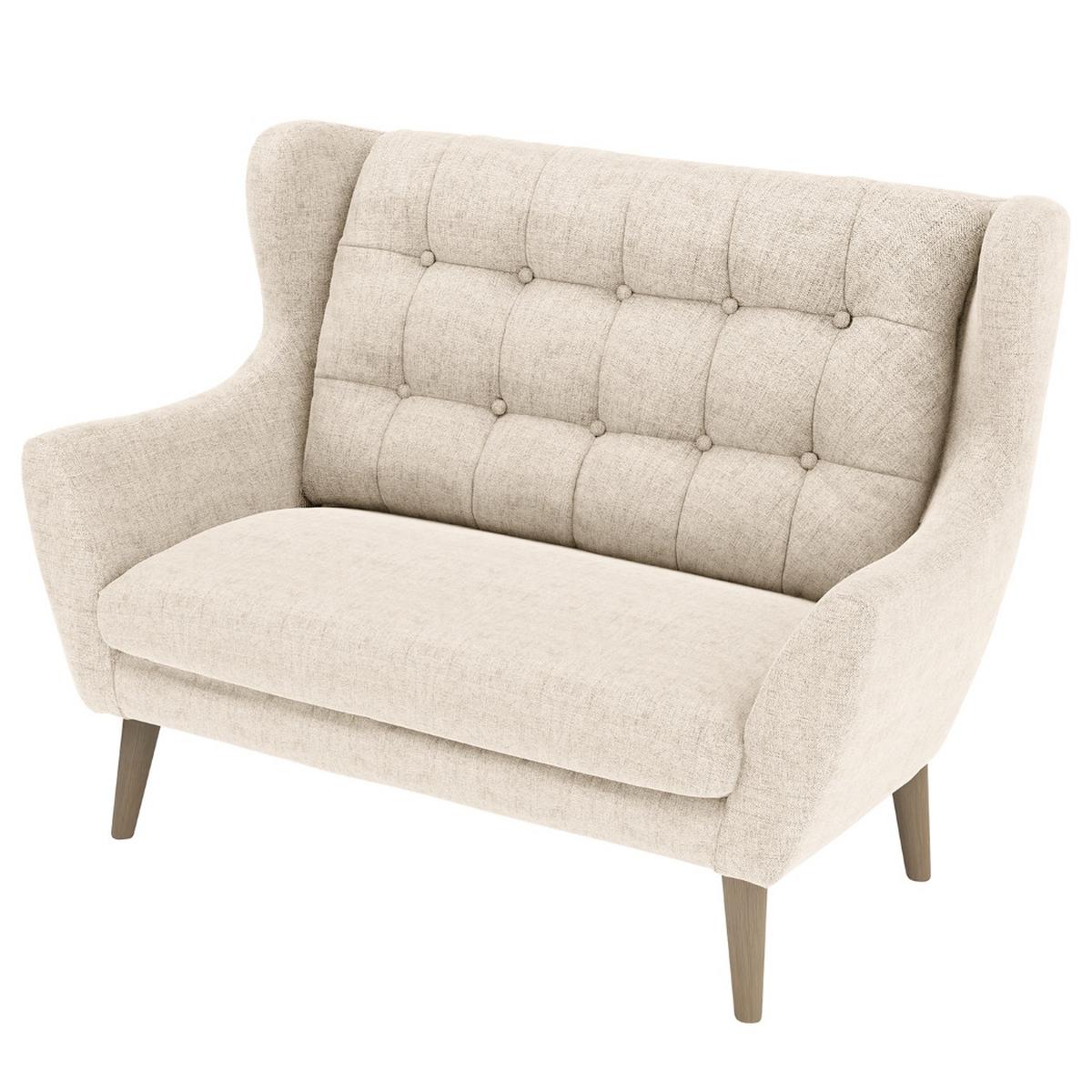 2-Sitzer-Sofa Henry, Silberfarben B: 144 cm - Eichefarben/Silberfarben, KONVENTIONELL, Textil (144/107/94cm) - Trendmanufaktur