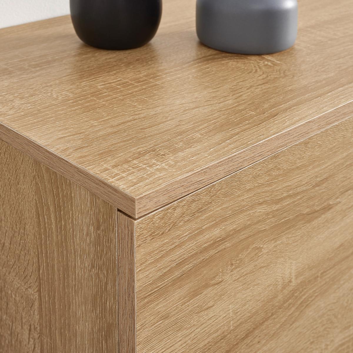Komoda LORI - barvy dubu/černá, Moderní, kov (120/70/35cm) - Bessagi Home