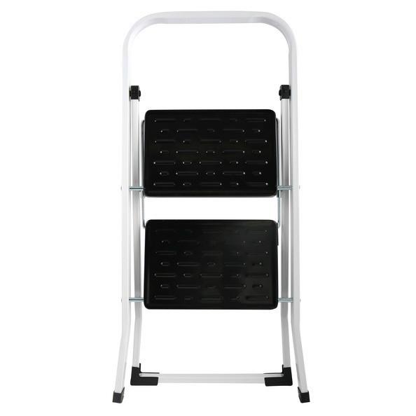 Klapptrittleiter 2 Stufen - Schwarz/Weiß, Basics, Kunststoff/Metall (46/54,5/81cm) - Spirella