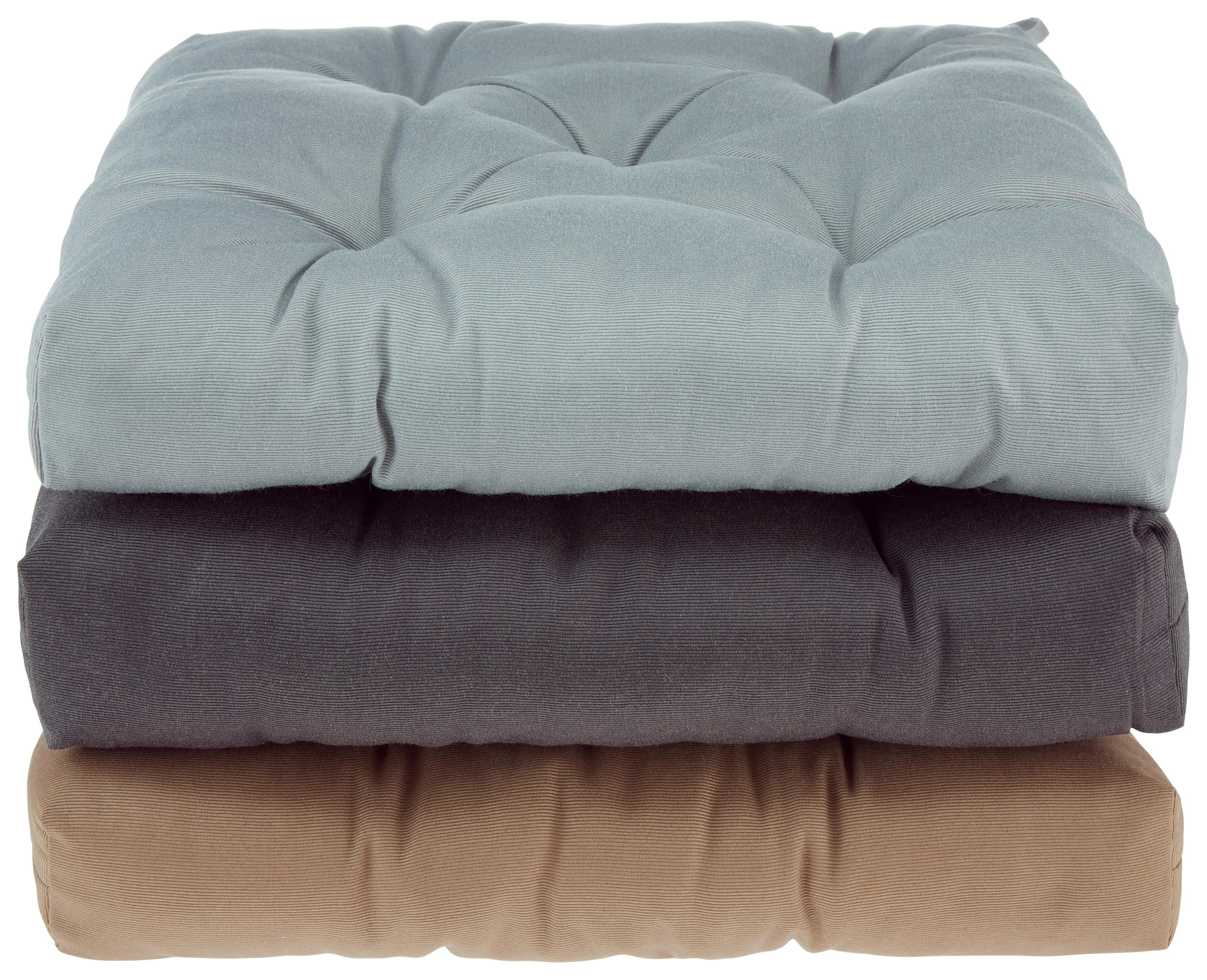 Sitzkissen Bea 40x40cm Anthrazit - Anthrazit, ROMANTIK / LANDHAUS, Textil (40/40/7cm) - James Wood
