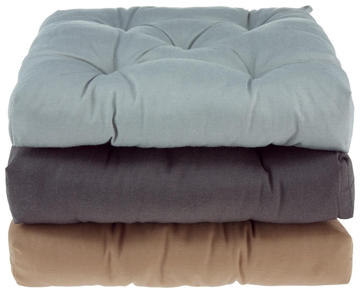 Sitzkissen Bea 40x40cm Anthrazit - Anthrazit, ROMANTIK / LANDHAUS, Textil (40/40/7cm) - James Wood