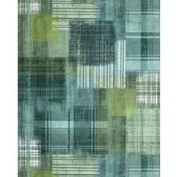 Vliestapete Patchy Plaid - Blau/Grün, Basics (200/250cm) - Komar