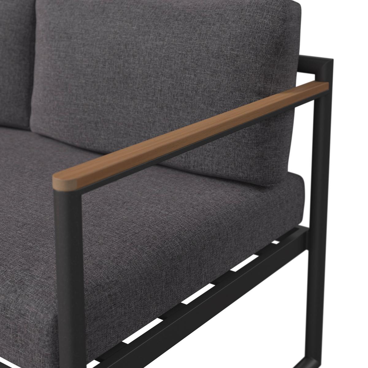 Loungegarnitur Tokio - Dunkelgrau/Naturfarben, MODERN, Kunststoff/Textil (192/192cm) - Beldano