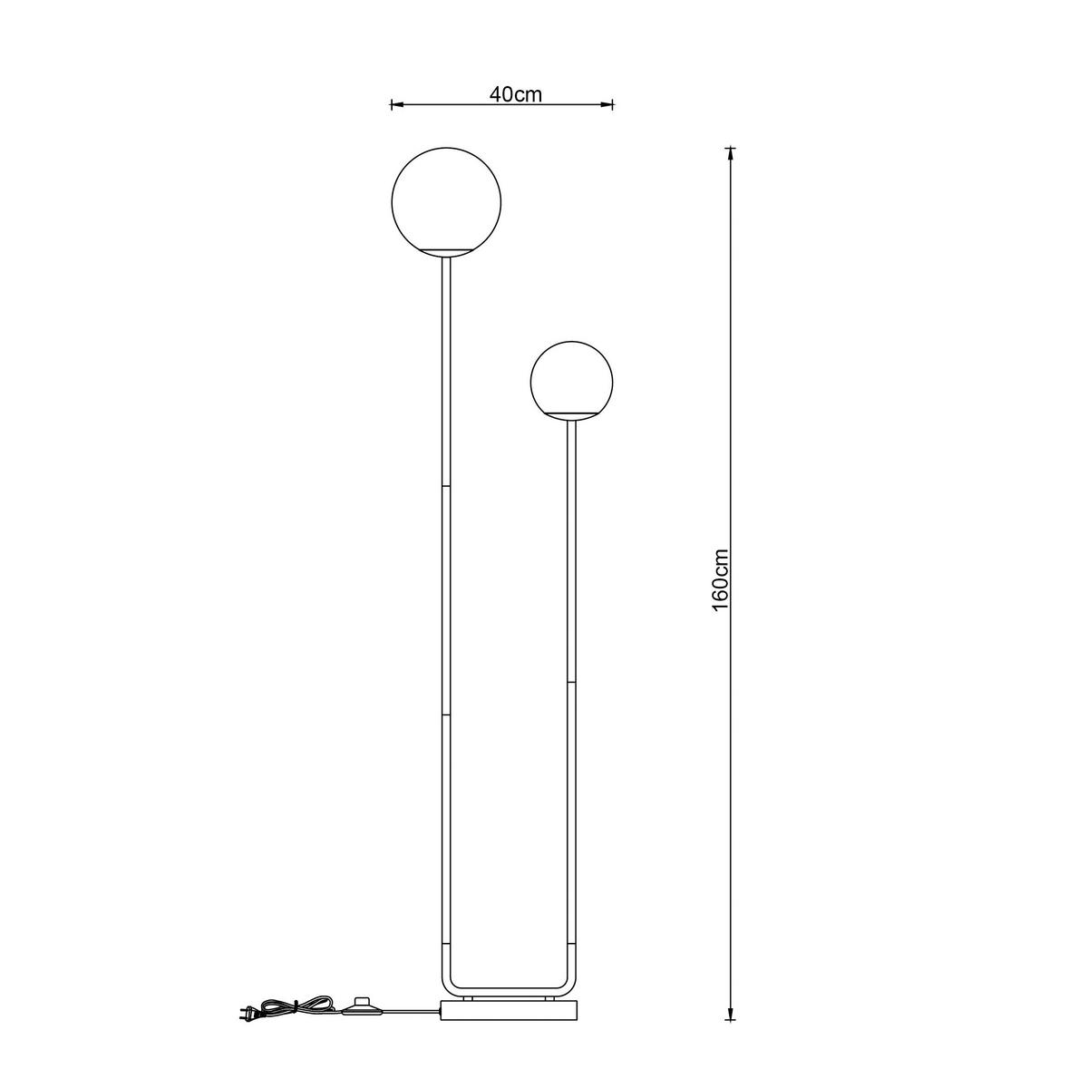 STOJACÍ LAMPA SEHR - bílá/černá, Moderní, kov/sklo (35/160cm) - Mömax