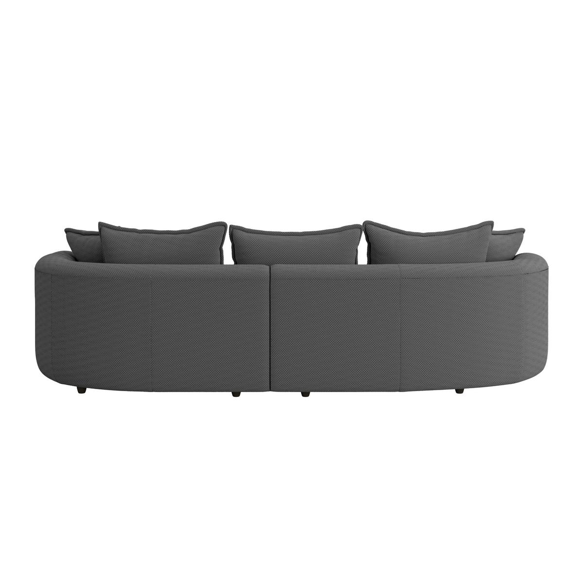 Ecksofa Levi - Anthrazit/Schwarz, MODERN, Textil (287/168cm)