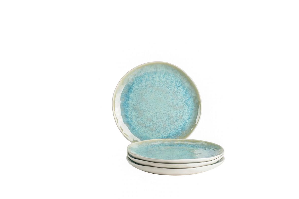 Desserttellerset Steinzeug 4--Teilig. Grün - Grün, Basics, Keramik (20cm) - Mäser