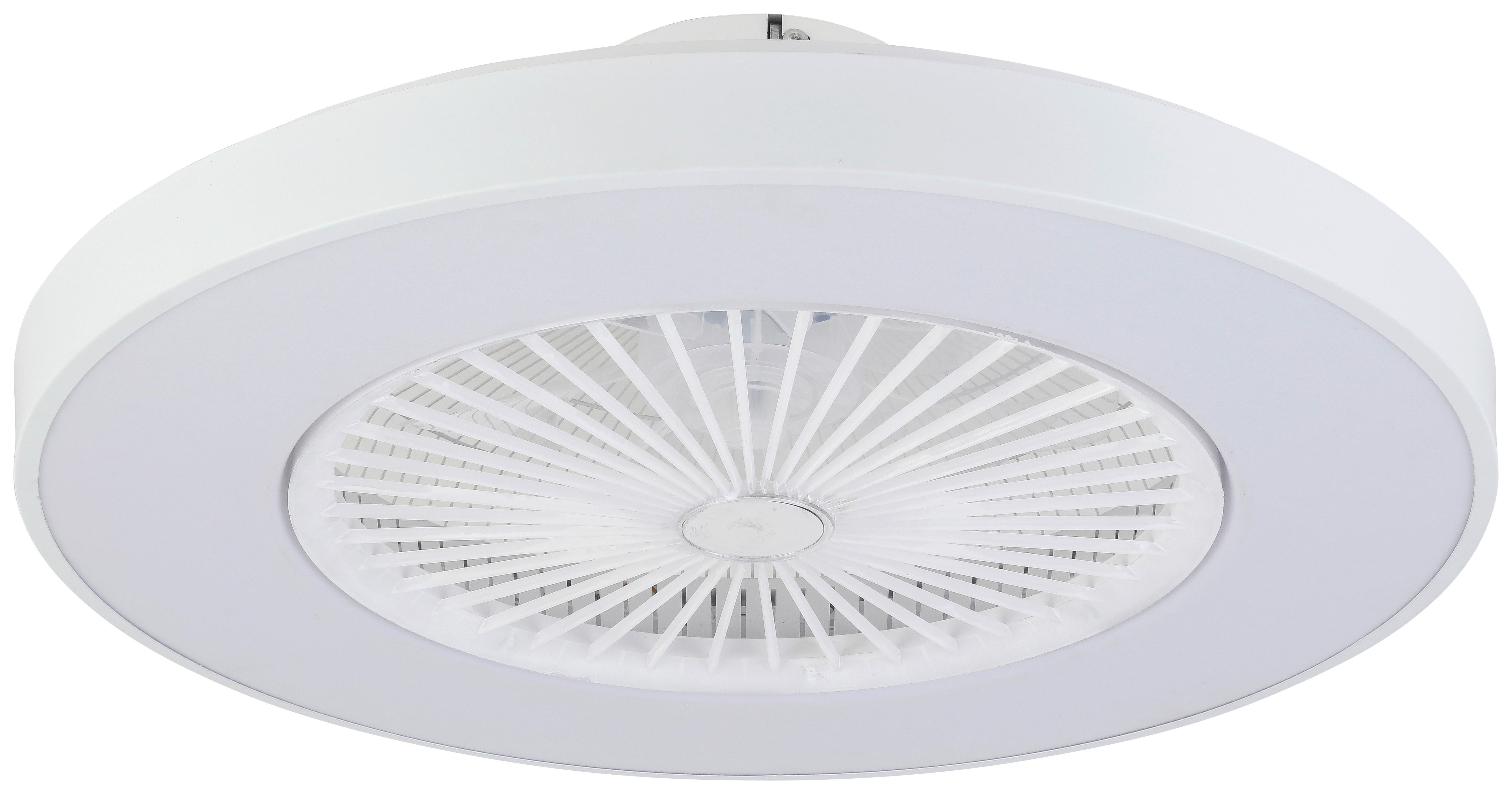 Stropný Ventilátor So Svetlom Misaki - priehľadné/biela, Moderný, kov/plast (58/18,5cm) - Bessagi Home