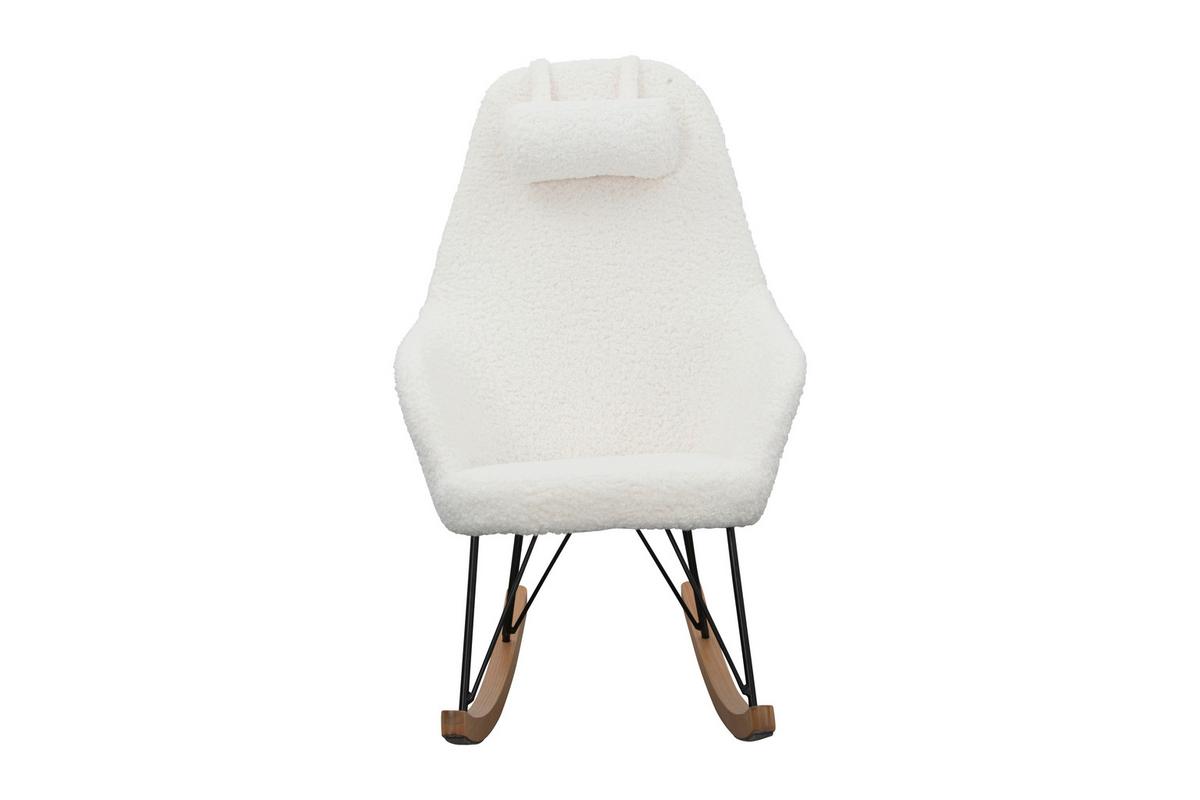 Schaukelstuhl Weiß B: 67 Cm - Eichefarben/Schwarz, MODERN, Textil/Metall (67/107/105cm) - Livetastic