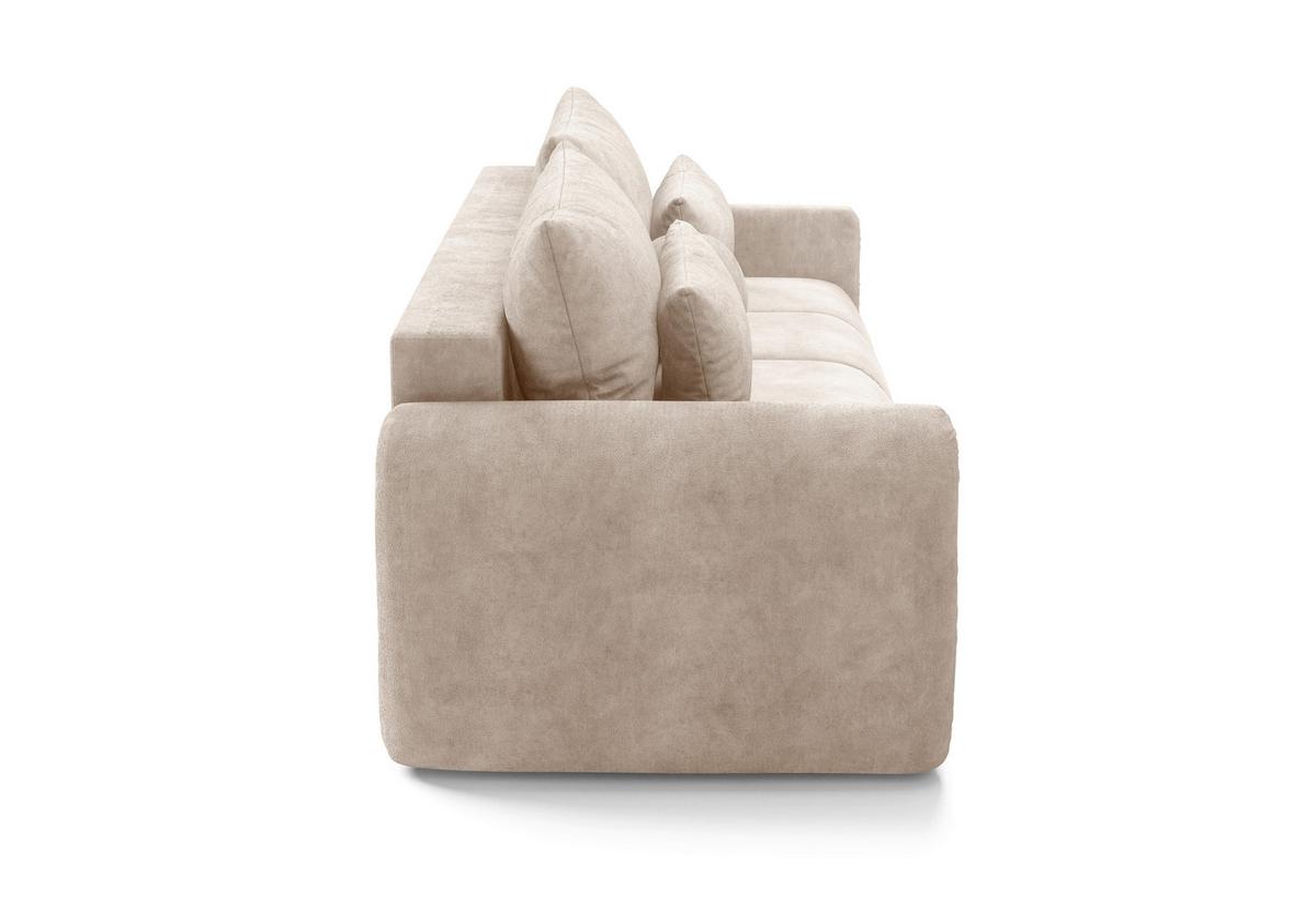 Schlafsofa Geronimo Beige B: 252cm - Beige/Schwarz, Design, Textil (252/93/167cm) - Livetastic