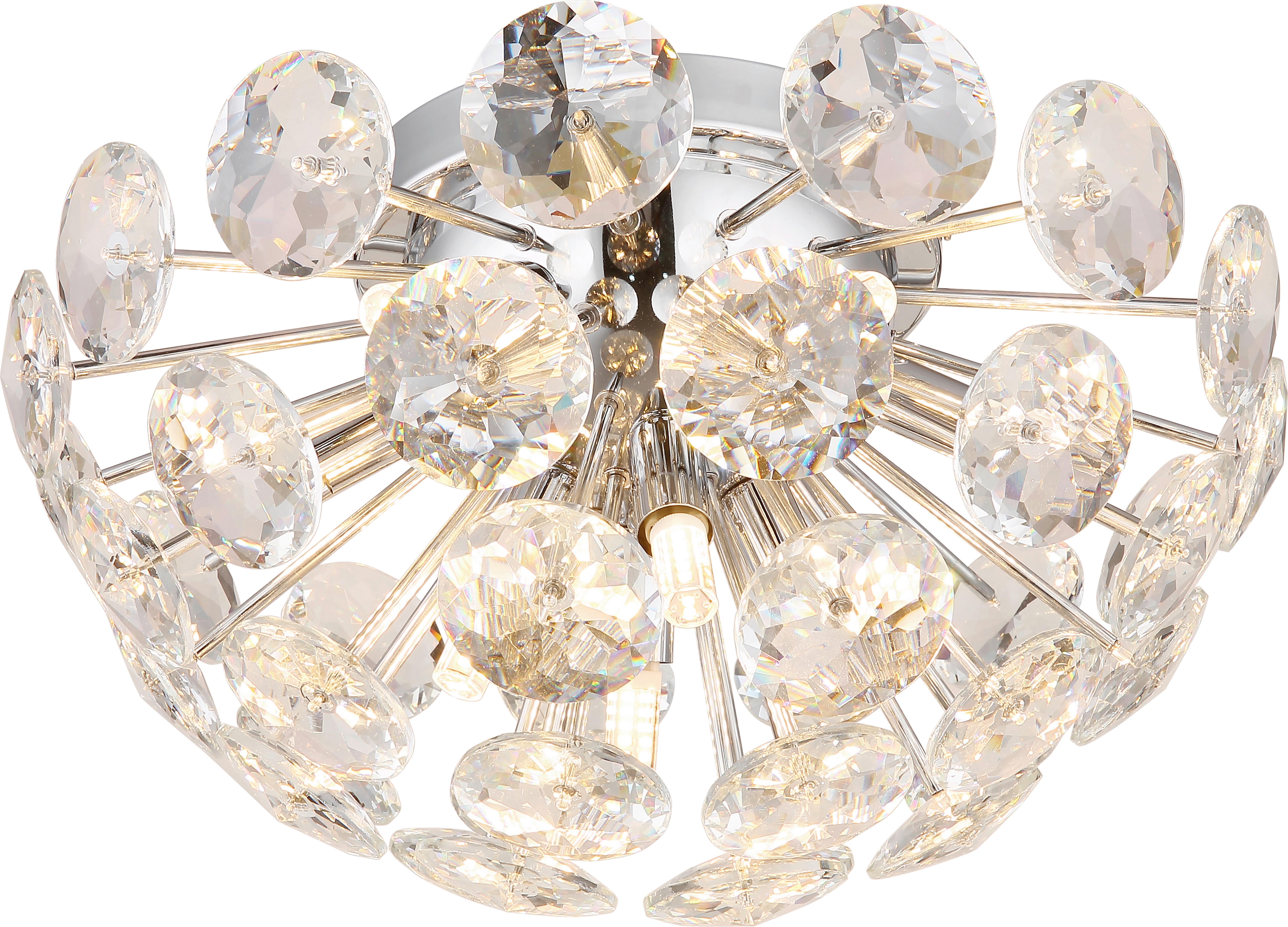 Deckenleuchte Cecilia - Klar/Chromfarben, Basics, Glas/Metall (39/22cm)