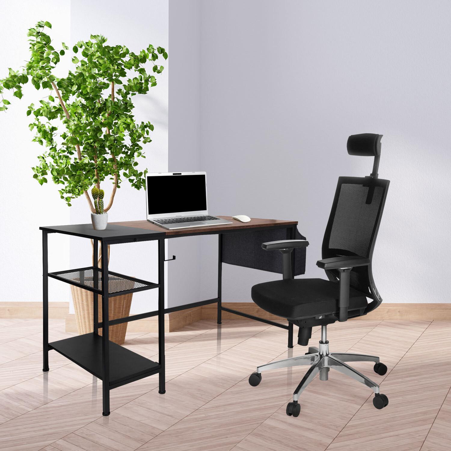 Schreibtisch B 60cm H 76cm Workspace Braun/Schwarz - Schwarz/Braun, Basics, Holzwerkstoff/Metall (120/60/76cm) - MID.YOU