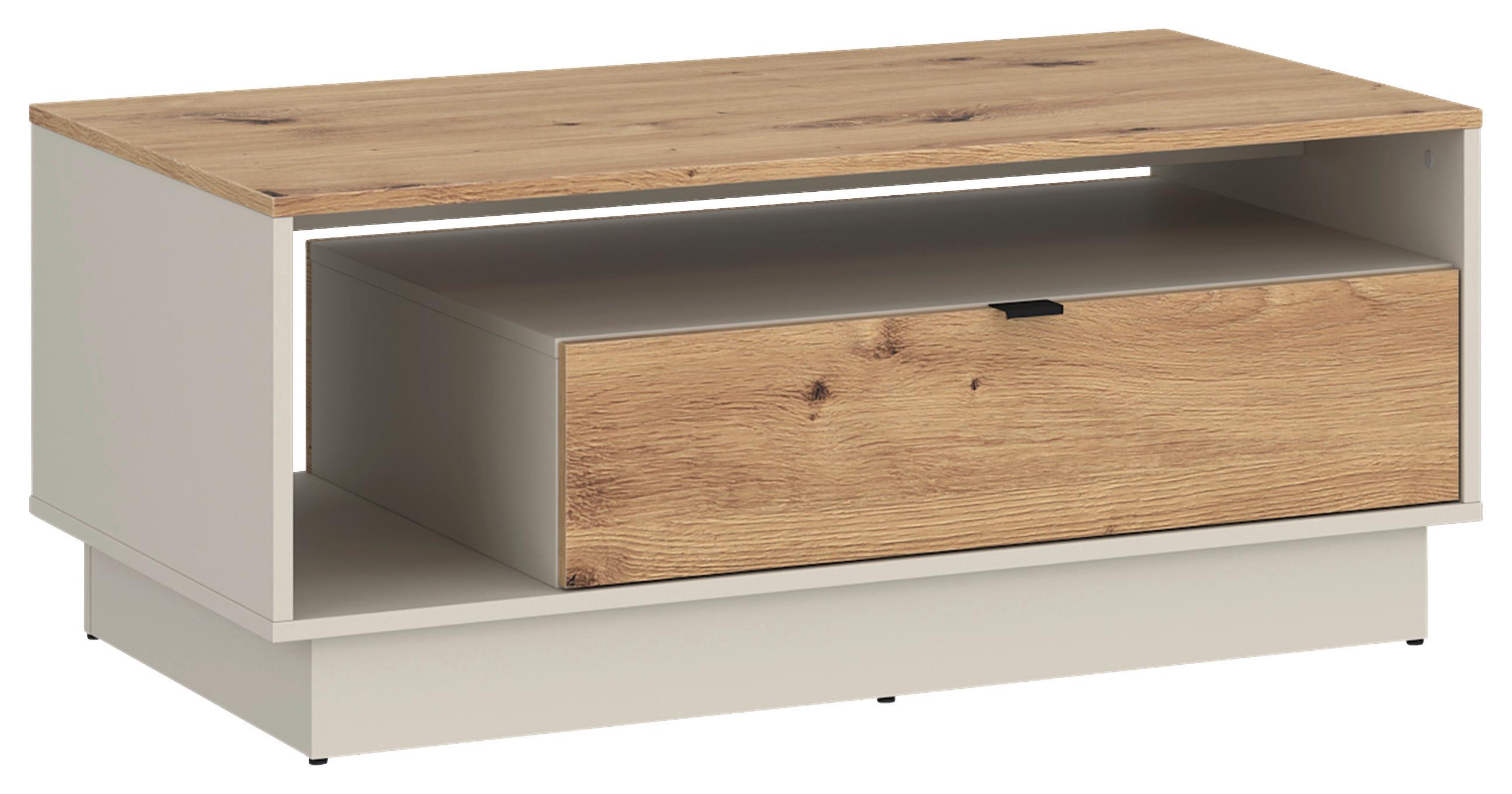 Konferenčný stolík VIONA kašmír/dub - kašmírová/dub artisan, Basics, kov/kompozitné drevo (106/45,5/65cm)