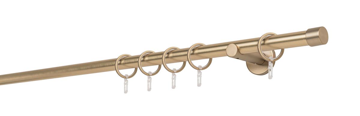 Rundstangengarnitur Goldfarben L: 130 Cm - Goldfarben, Basics, Metall (130cm)