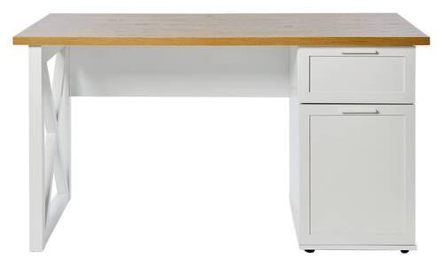 Schreibtisch Chalet D 140 - Eichefarben/Weiß, KONVENTIONELL, Holzwerkstoff (140/59/74,8cm) - Livetastic