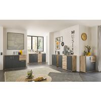 Kommode 120 Cm Bc 1040 Eichefarben/grau - Eichefarben/Silberfarben, Design, Holzwerkstoff (120/84/35cm) - MID.YOU