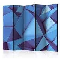 Paravent Blau Hellblau B: 225 cm - Blau/Hellblau, Basics, Holz/Textil (225/172/3cm) - artgeist