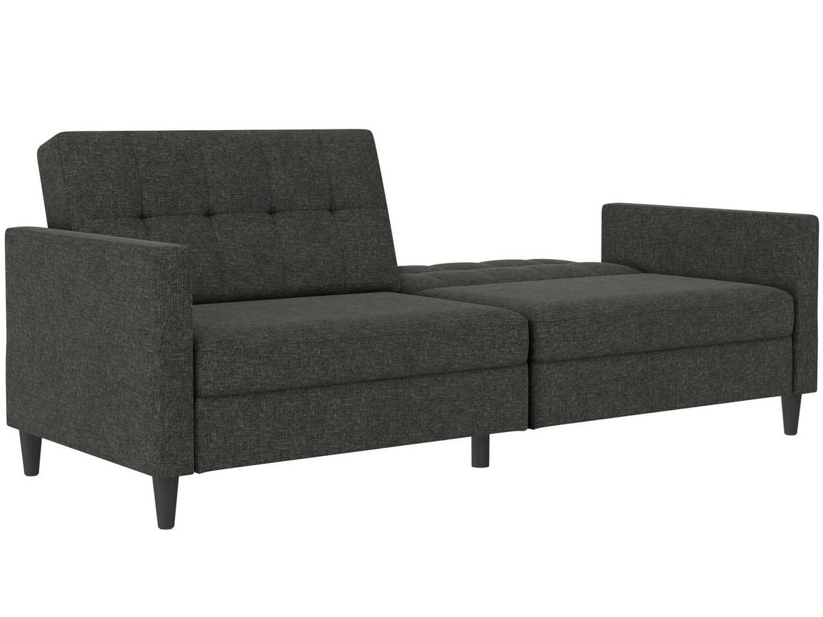 Schlafsofa Hannover Anthrazit, mit Schlaffunktion - Anthrazit/Schwarz, Basics, Textil (203/82cm) - Livetastic