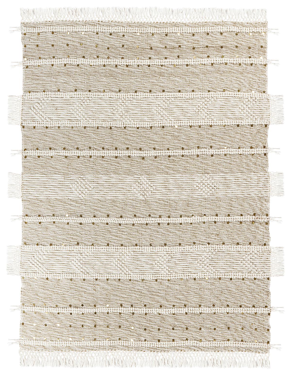 Decke Bohist 425 Creme/Dunkelgrün B: 130 cm - Dunkelgrün/Creme, KONVENTIONELL, Kunststoff/Textil (130/170cm)