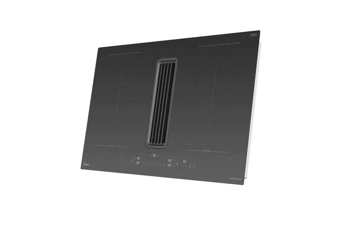 Kochfeld-Dunstabzug-Kombi Mih7480y225gkh1 - Schwarz, MODERN, Glas/Kunststoff (80/23,7/52cm) - Midea