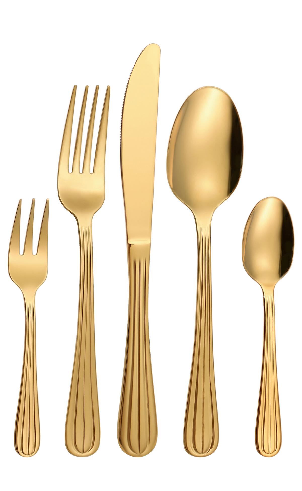 Besteckset Petra - Goldfarben, Design, Metall - Luca Bessoni