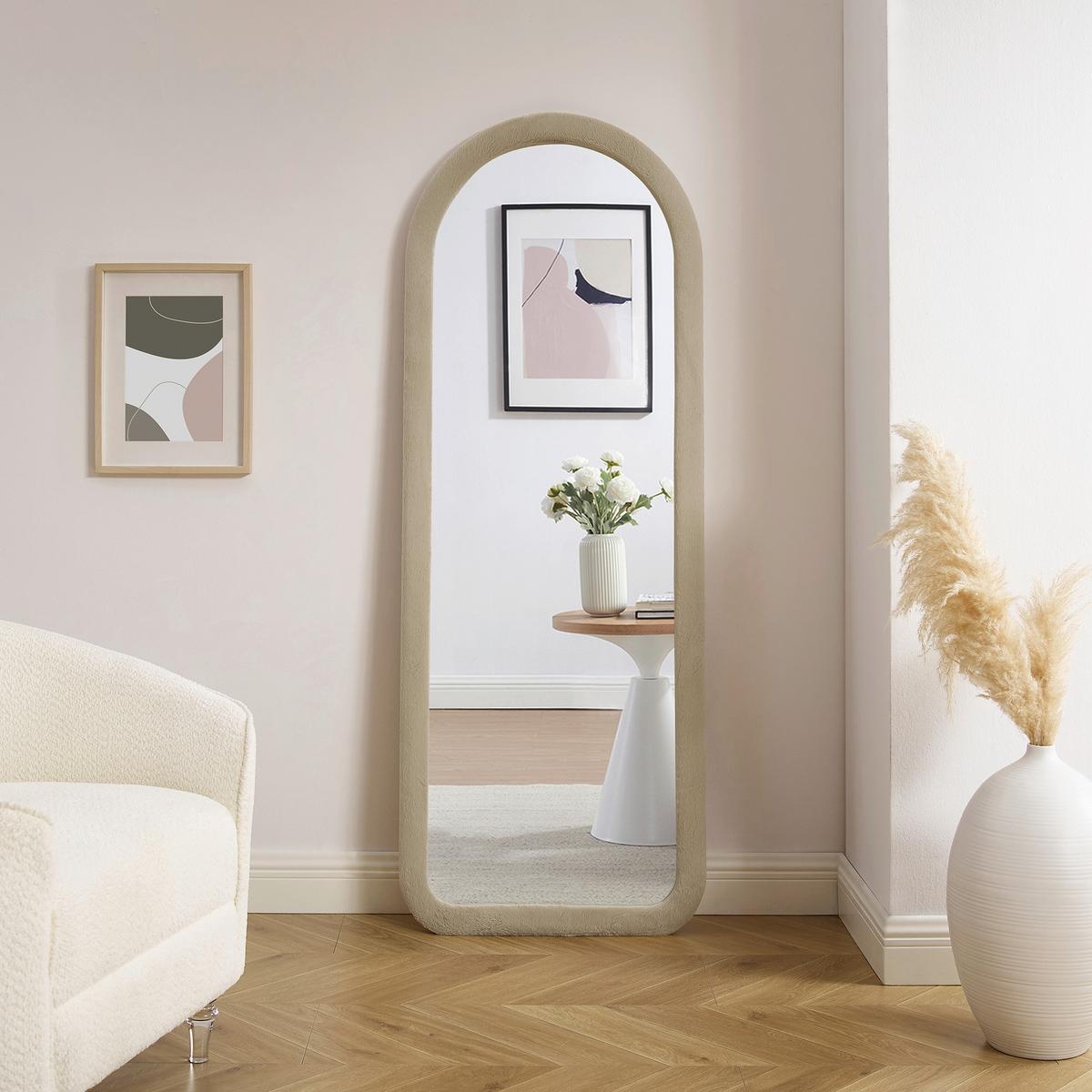 Standspiegel Champagner B: 60 cm - Champagner, Design, Glas/Holzwerkstoff (60/160/3cm) - Livetastic