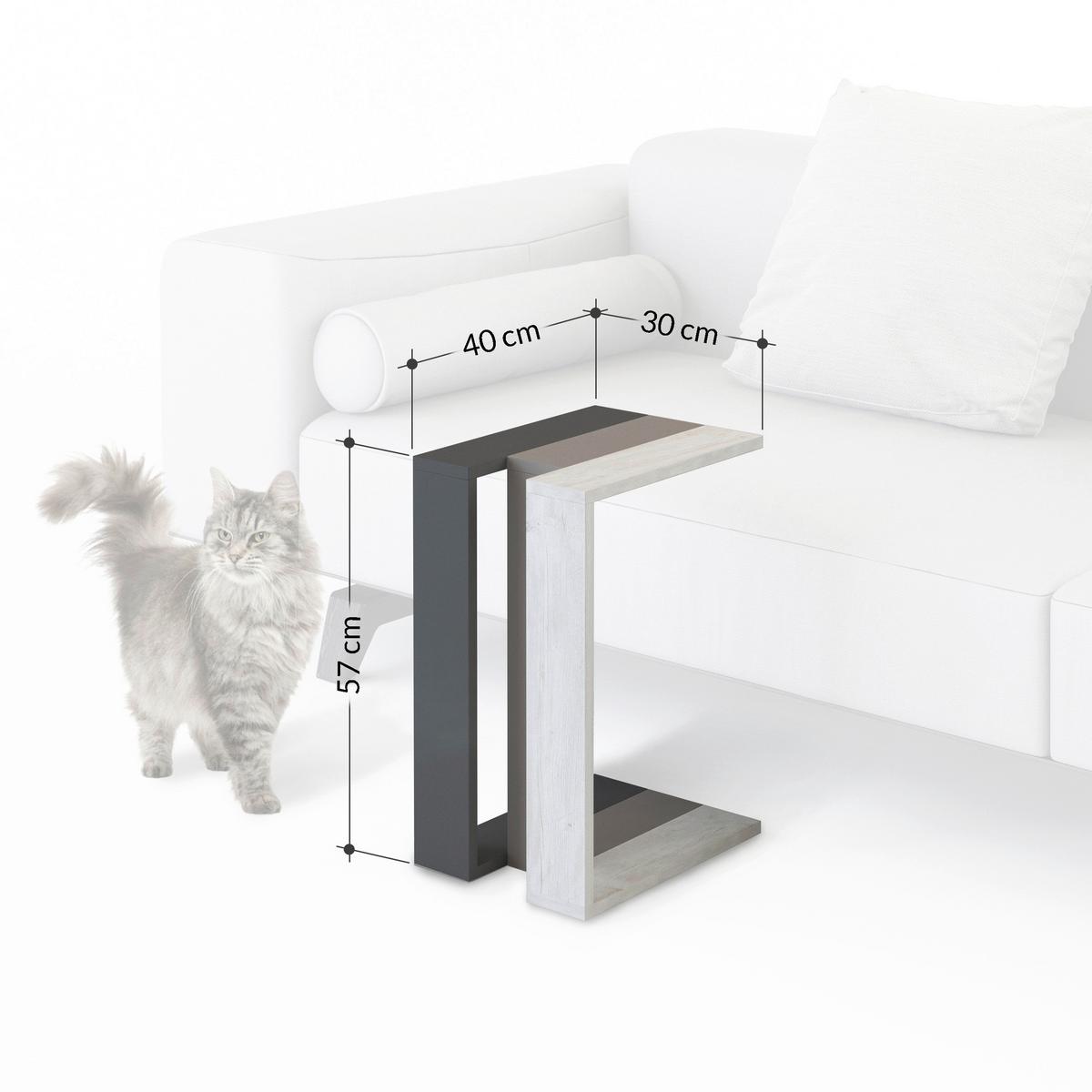 Beistelltisch Muju Beistelltisch - Eichefarben, Design, Holzwerkstoff (30/40/57cm) - Livetastic